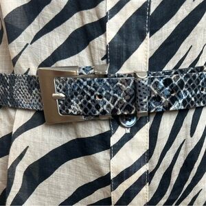 San Giorgio Genuine Leather Snakeskin Print Belt